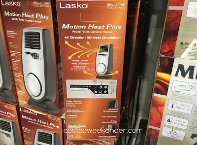 Costco 979182 - Lasko Motion Heat Plus Whole Room Ceramic Heater - Whole room ceramic heater, All direction 3D heat circulation