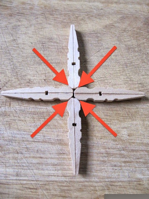 diy clothespin snowflake ornament