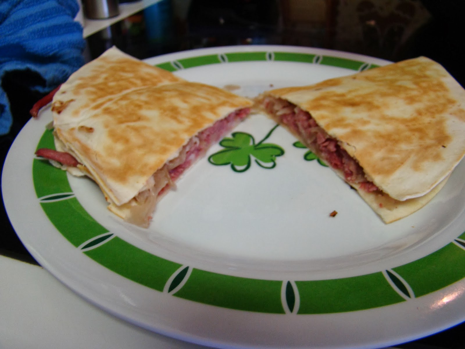 Dinner with the Grobmyers Corned Beef and Cabbage Quesadillas