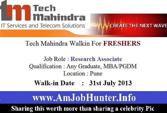 Pune walkins for tech mahindra company