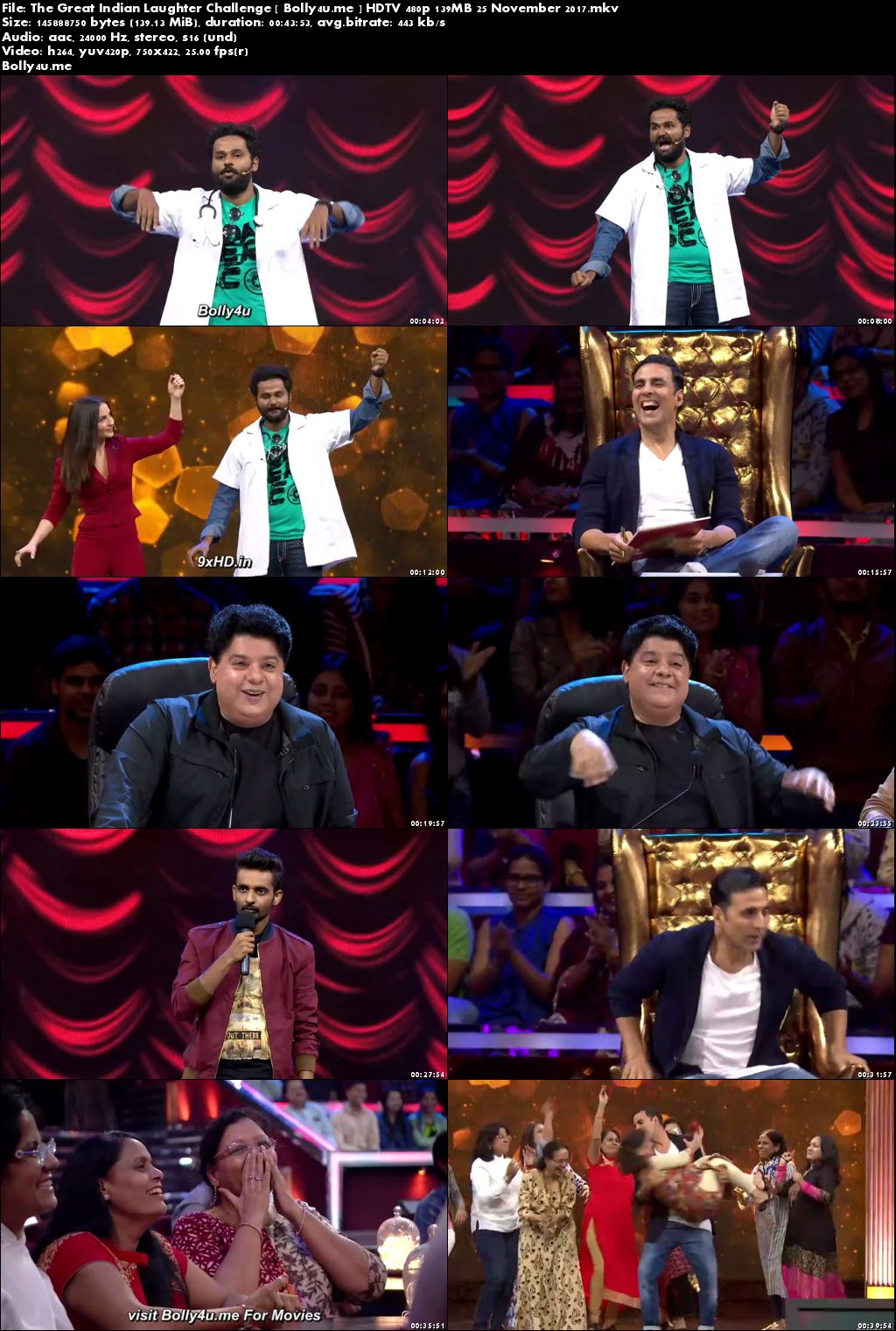 The Great Indian Laughter Challenge HDTV 480p 140MB 25 November 2017 Download