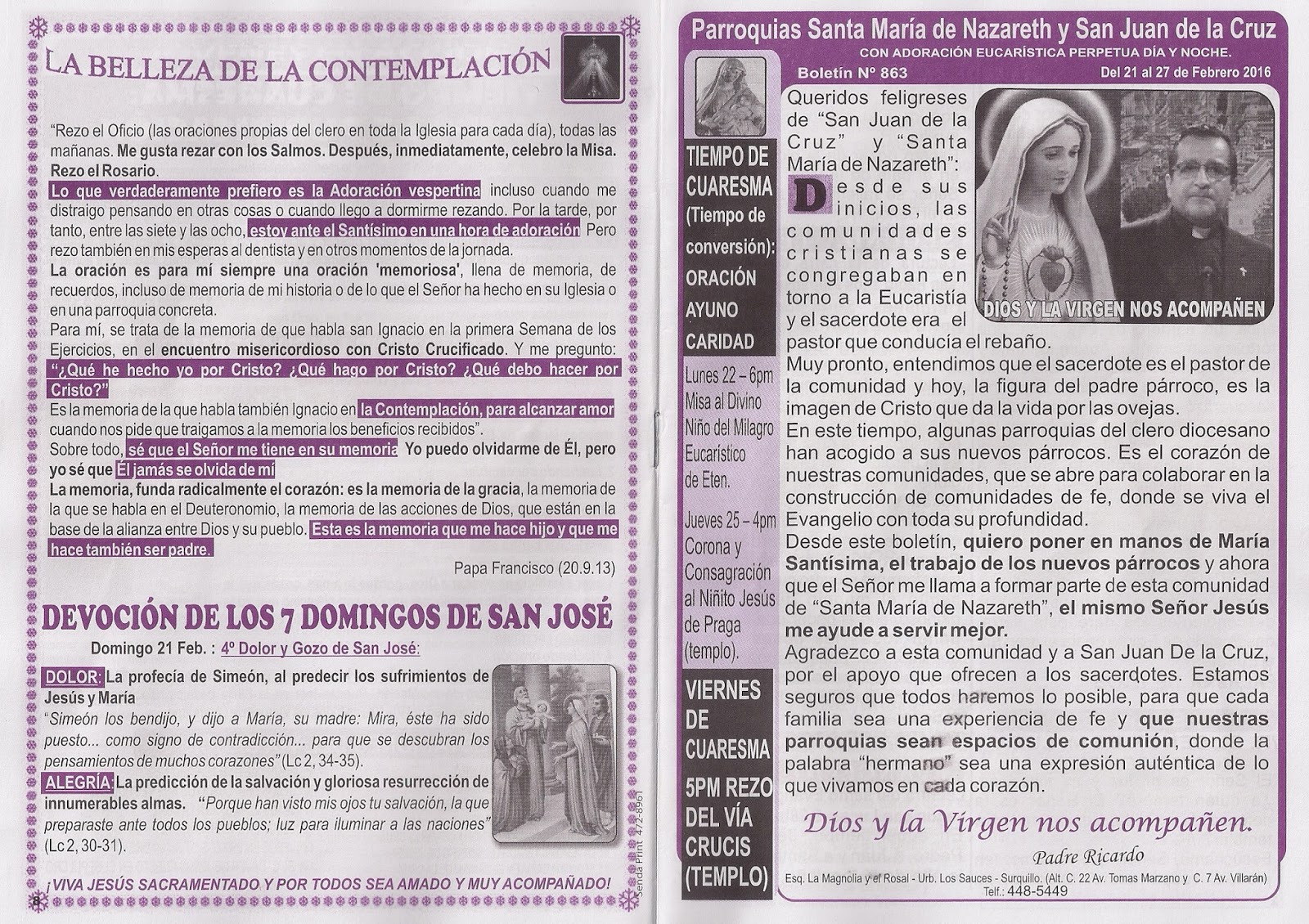 MCLD Maria con los Desamparados : Boletín Parroquial: Santa Maria de