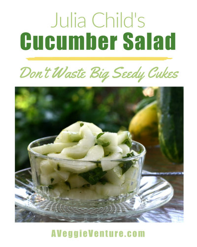 Julia Child's Cucumber Salad, another easy summer salad ♥ AVeggieVenture.com. Great Crunch. Low Carb. Vegan. WW Friendly.