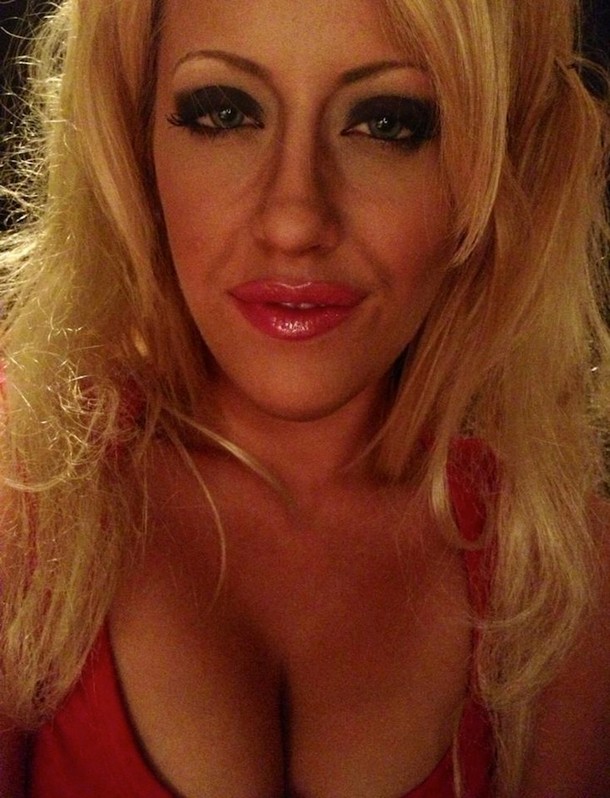 Carly Paige made up as Pamela Anderson