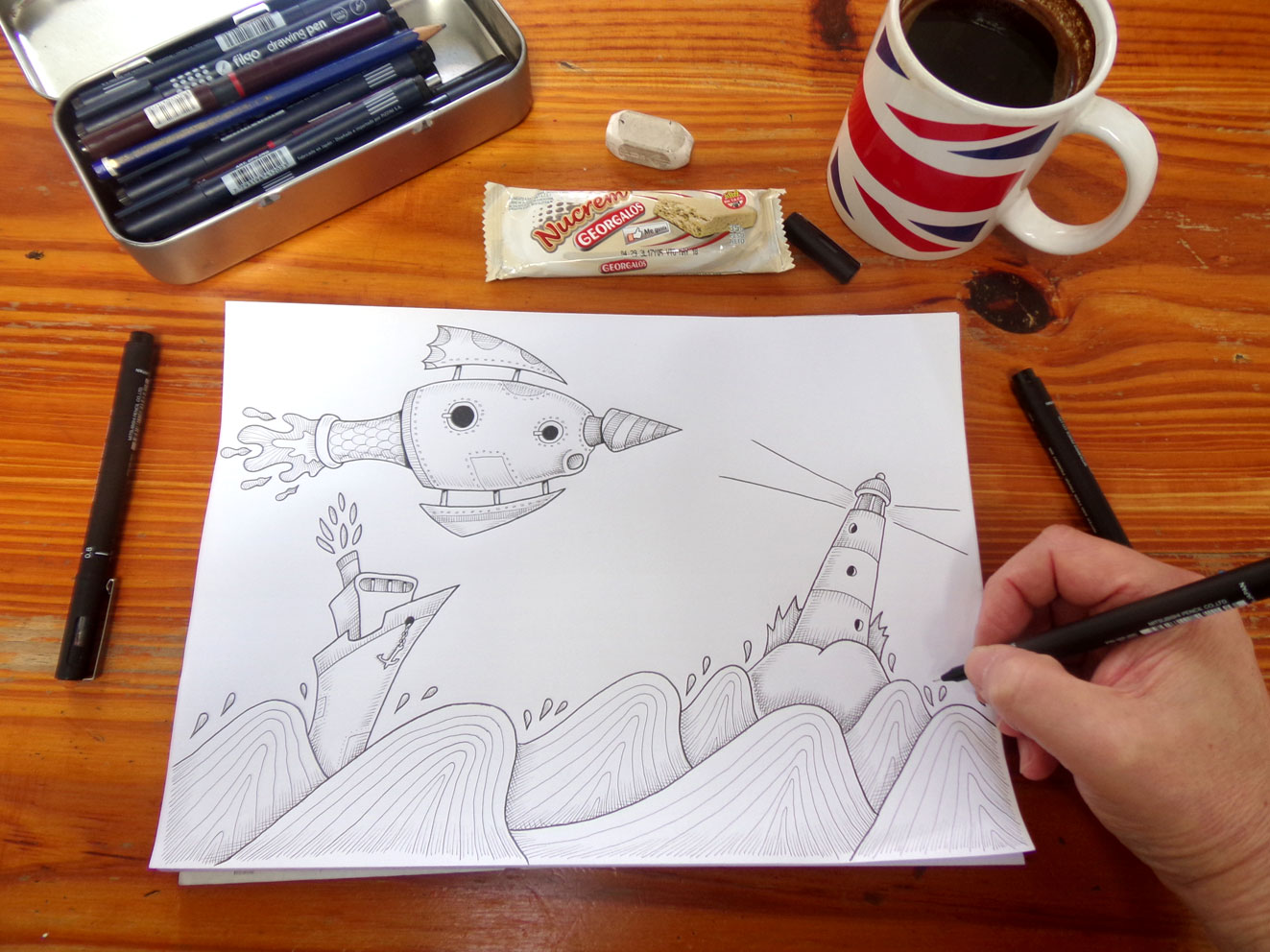 ilustrador-alexiev-gandman-dibujando-trabajando