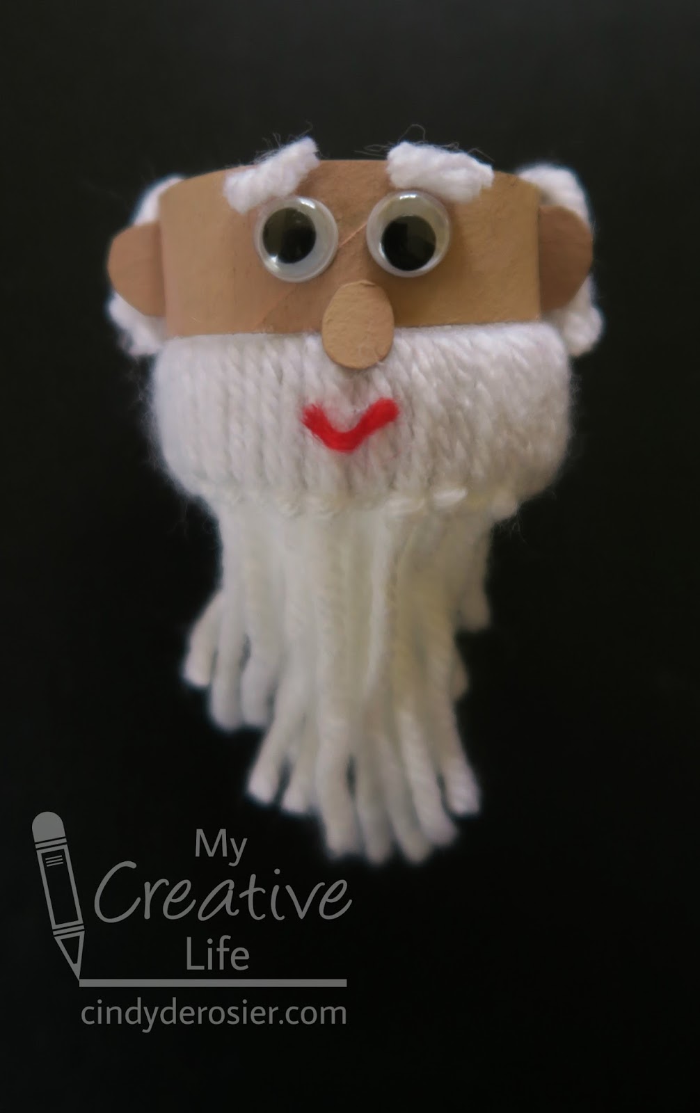 Cindy deRosier My Creative Life Yarn Santa Ornament