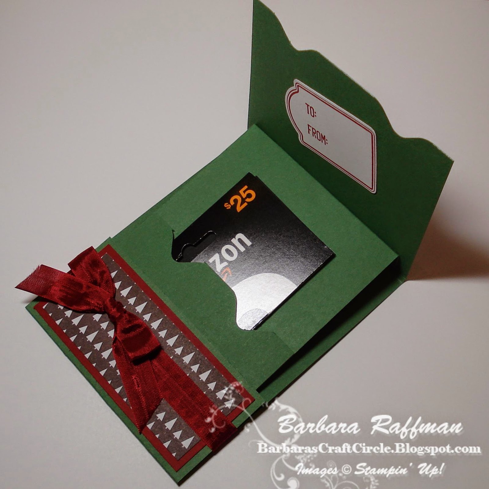 Barbara's Craft Circle Gift Card Holder Using Envelope Punch Board