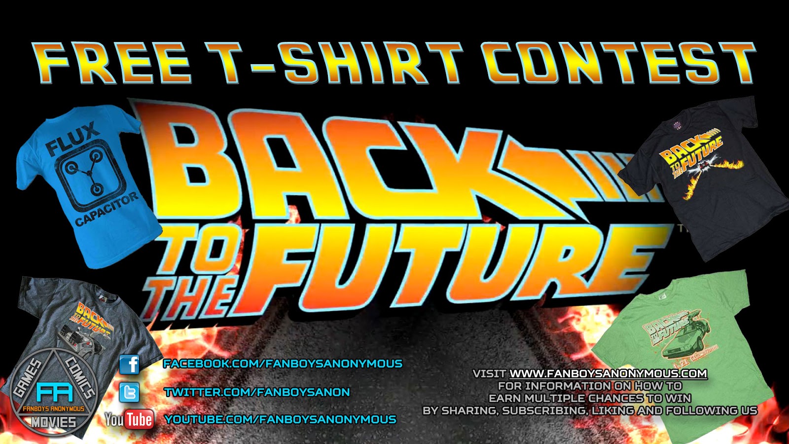win a free Back to the Future shirt by subscribing to Fanboys Anonymous