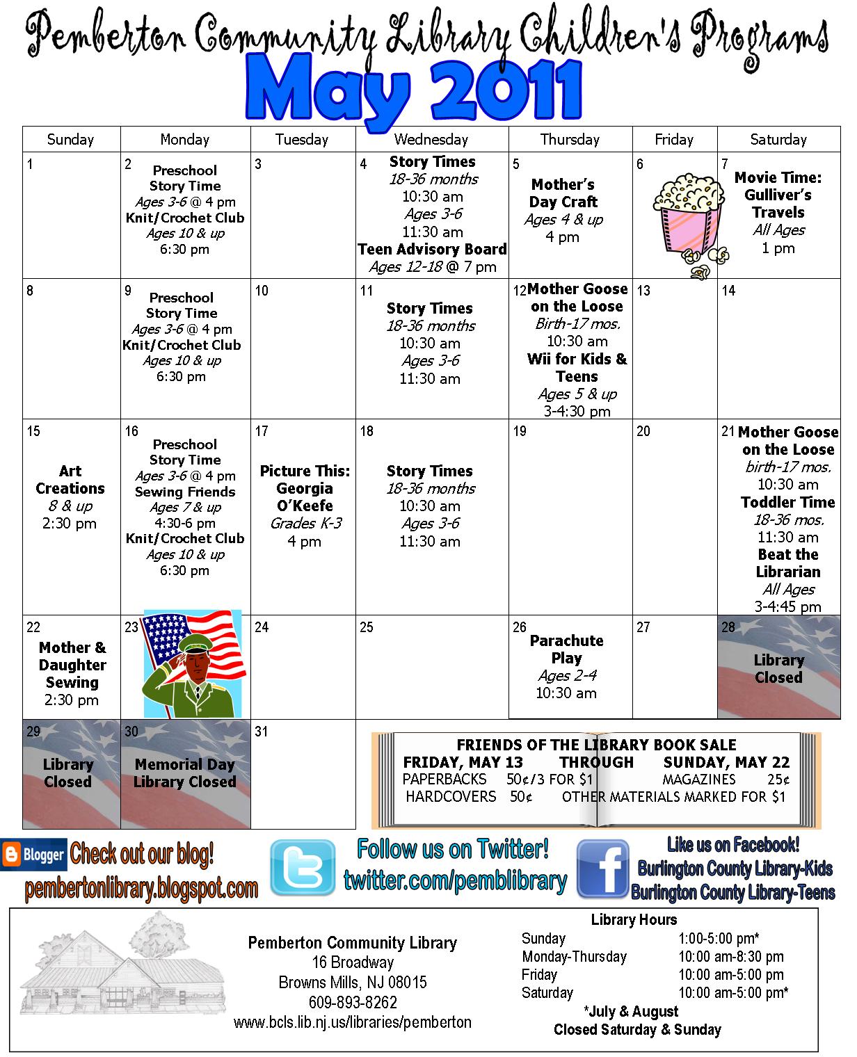 Pemberton Community Library s Blog May Events Calendar Pemberton Community Library s Blog May Events Calendar