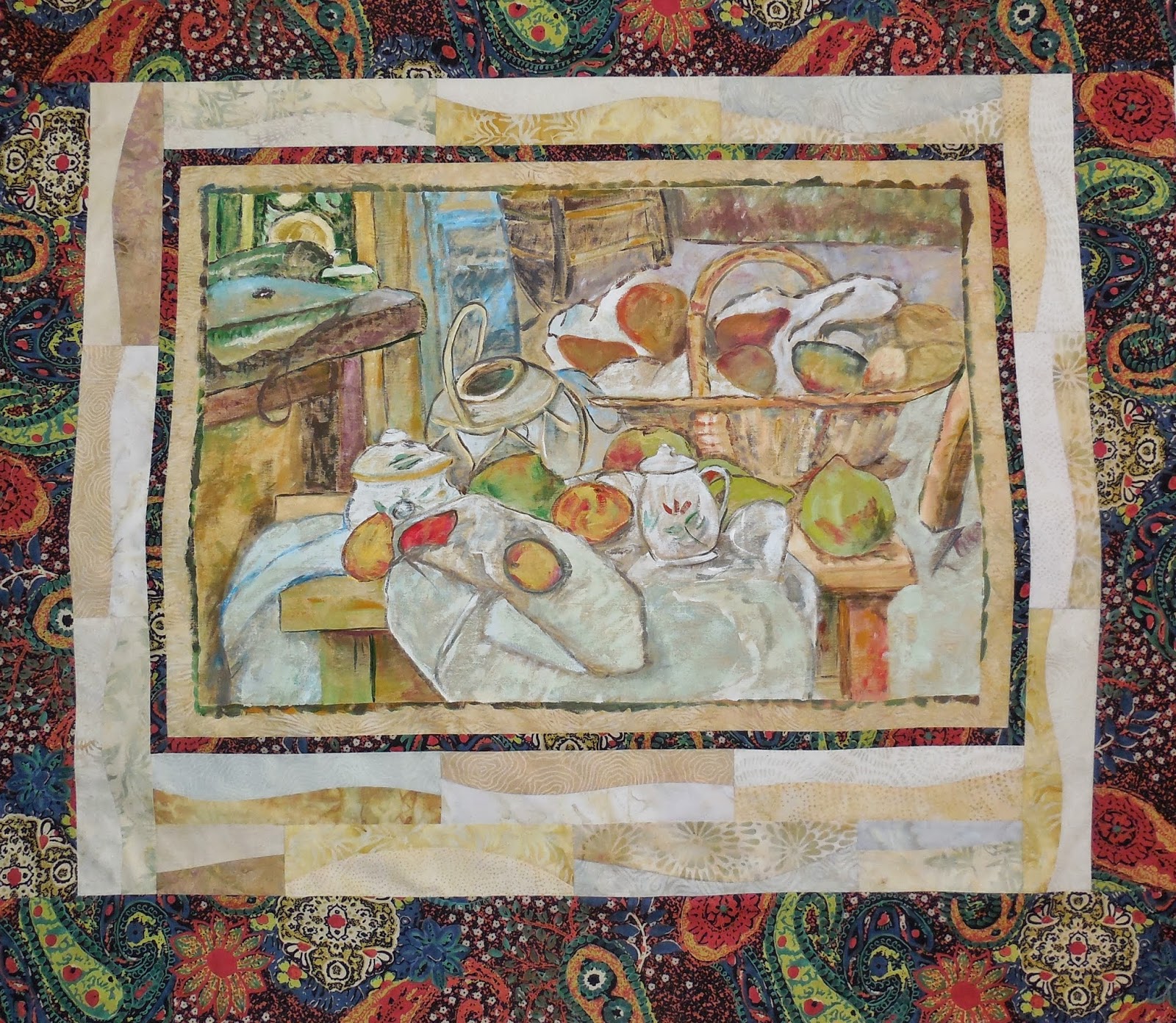SusanVassalloQuiltingArt Cezanne The Kitchen Table Day8