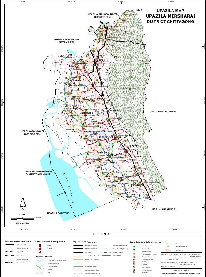Mirsharai Upazila Map Chittagong District Bangladesh