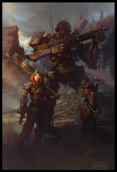 As sombrias ilustrações de ficção científica de Daryl Mandryk Daryl Mandryk artstation arte ilustrações ficção científica sombrio robôs futuristas alienígenas