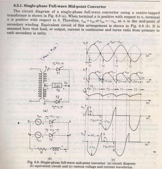 Single Phase Full wave converters-(Single phase full wave Mid-point