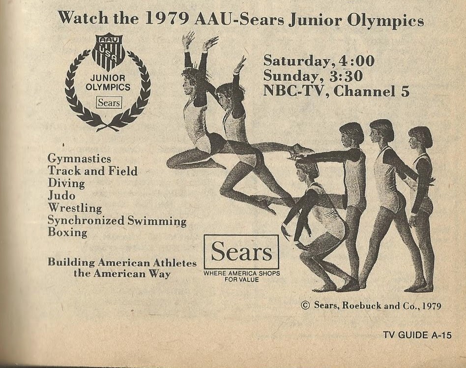 The TV Guide Historian 1979 AAU Junior Olympics Ad