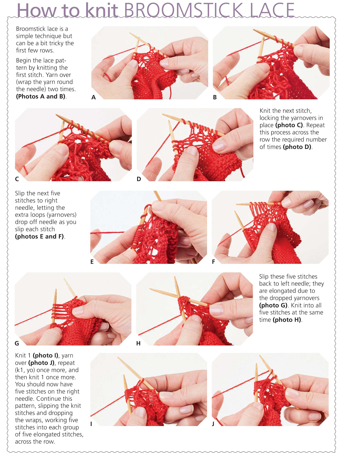 How to knit Broomstick lace?