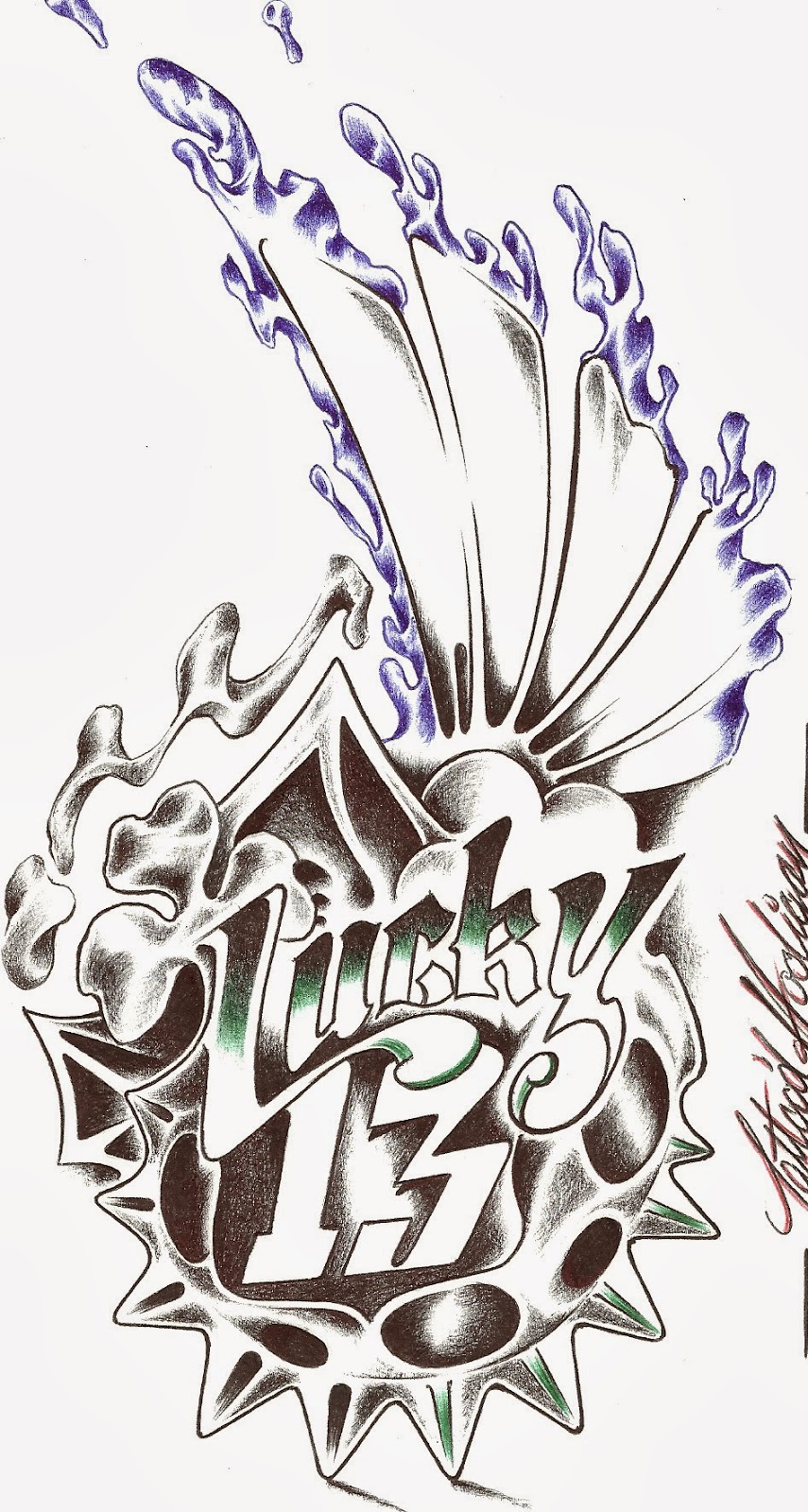 Тату 13 эскизы число