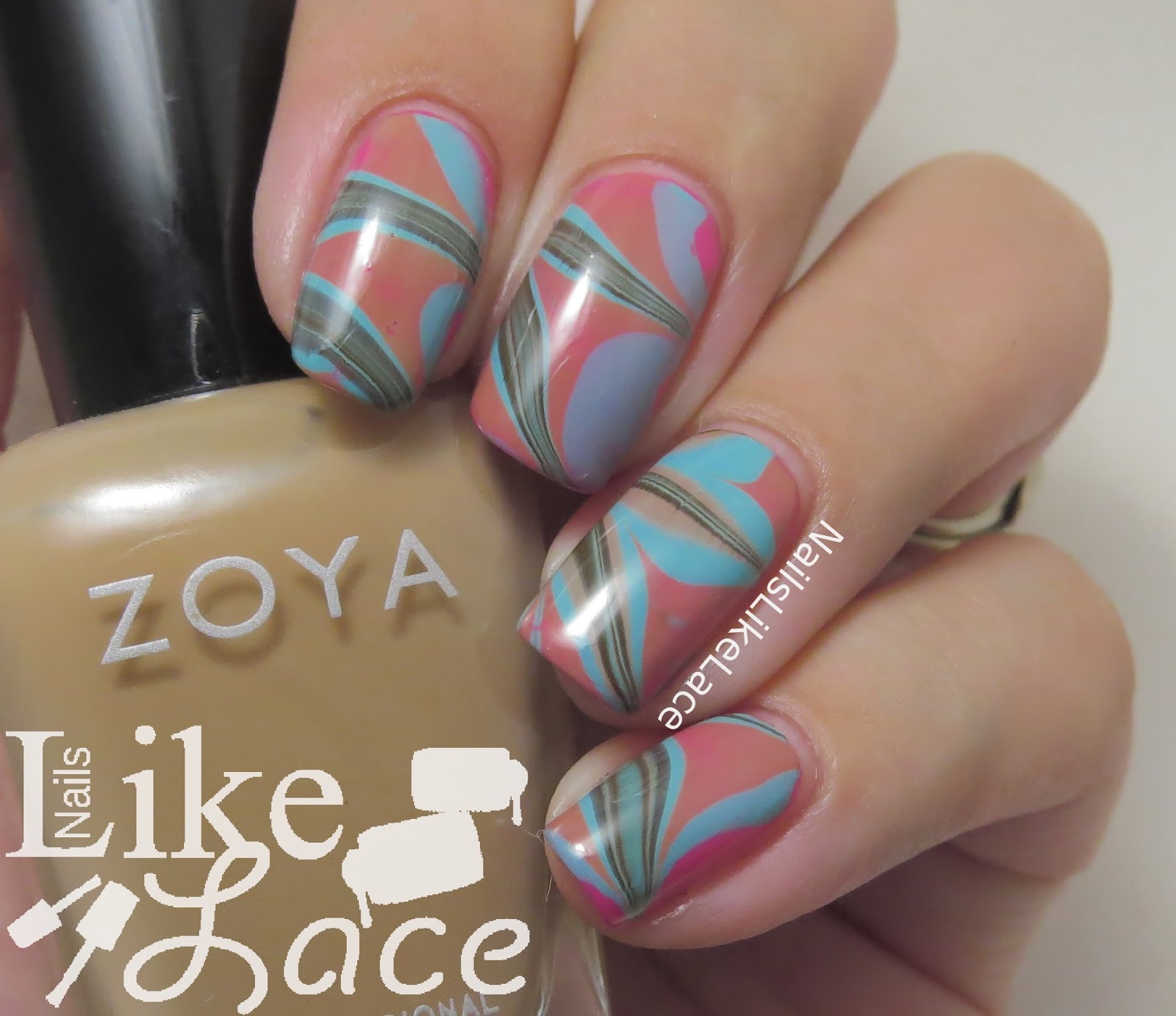 NailsLikeLace: Twinsie Tuesday - Polish Roulette + Starfish Watermarble