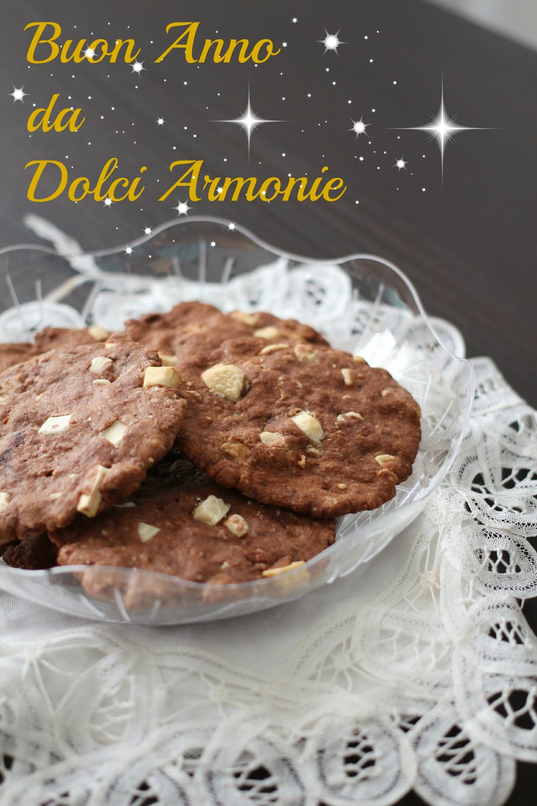 cookies al cacao e cioccolato bianco e buon anno a tuttiiii  !!!!