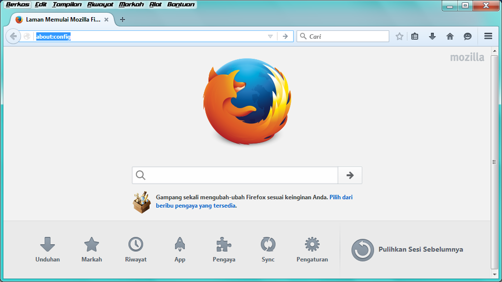 Cara memindahkan scroll bar browser Mozilla firefox dari kanan ke kiri