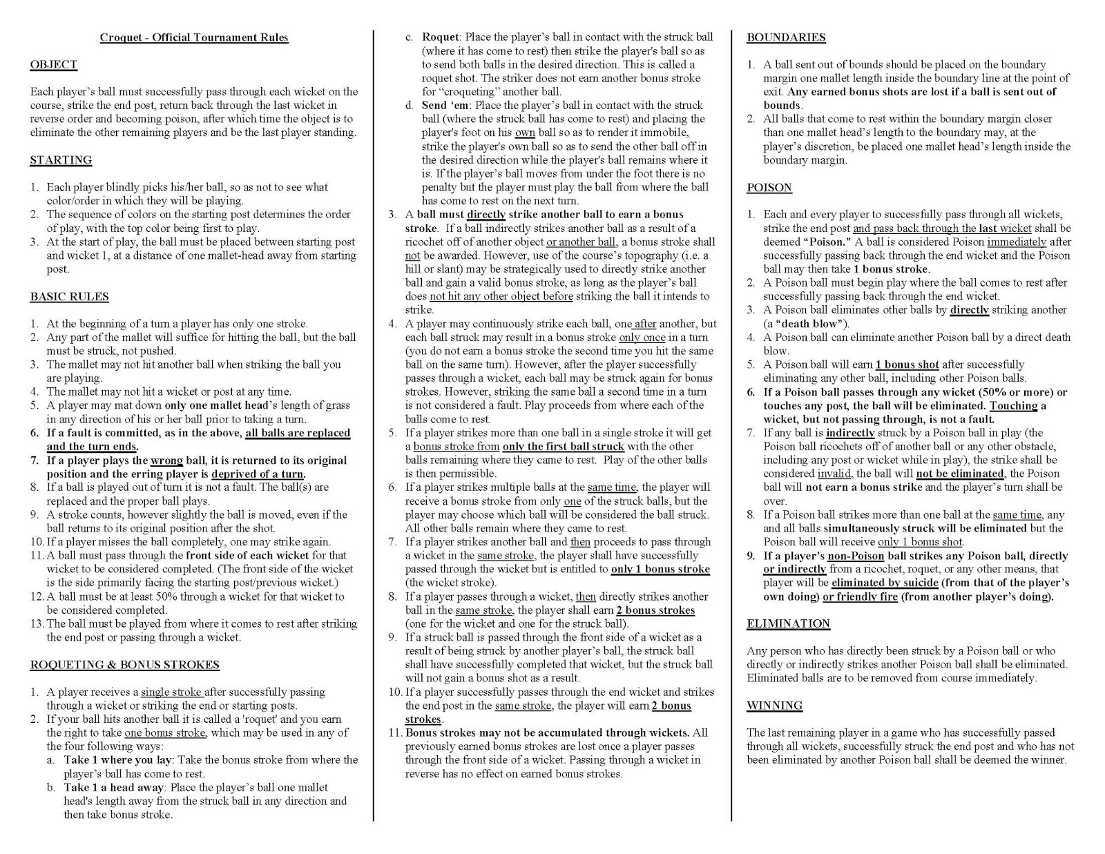 SIO BLOGS Cutthroat Croquet Tournament Rules (2016 Ed)