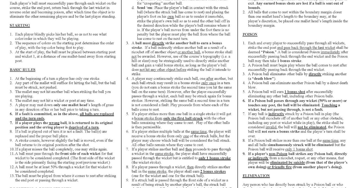 SIO BLOGS Cutthroat Croquet Tournament Rules (2016 Ed)