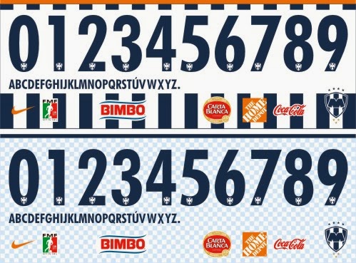 Club de Fútbol Monterrey 2013 2014 tipografía