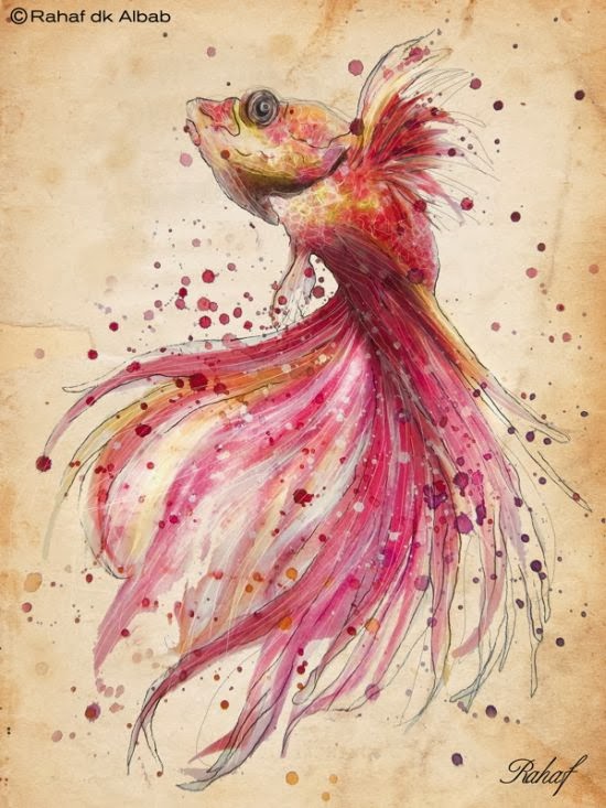Rahaf Dk Albab ilustrações digitais e pinturas em aquarela mulheres aves