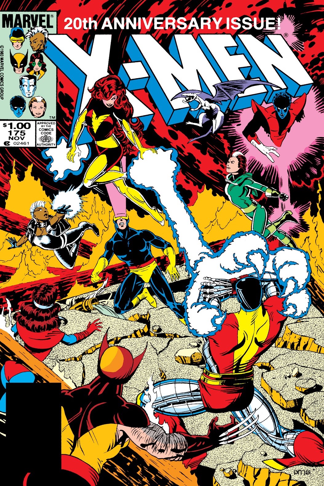Dark Phoenix extending an energy claw out to Colossus as other X-Men surround her