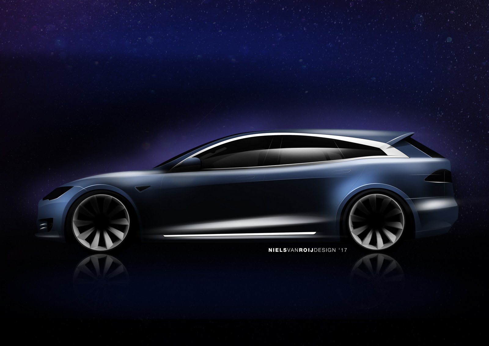 Niels Van Roij Design Previews Tesla Model S Shooting Brake car news