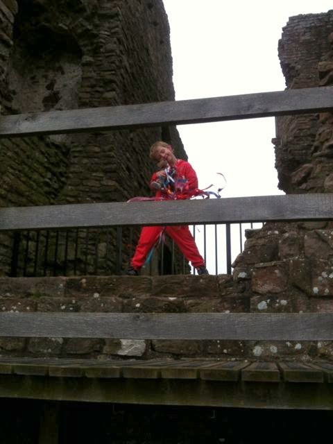 Ned the school bear at Brough Castle