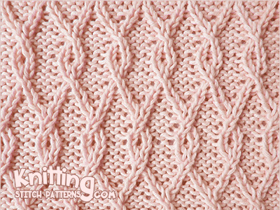 Interlocking Lattice cable stitch. This pattern gives a dense texture in which the illusion of diagonal basket weaving is extremely realistic.