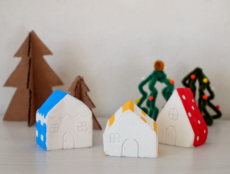 DIY Mini Plaster of Paris Christmas Village