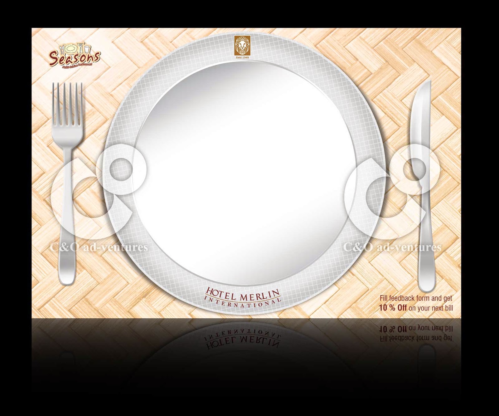 C & O adventures Table Mat Design for Hotel