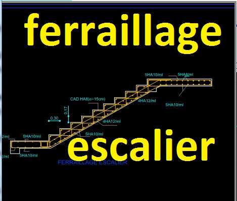 Ferraillage Escalier Dwg Autocad Cours Genie Civil Outils