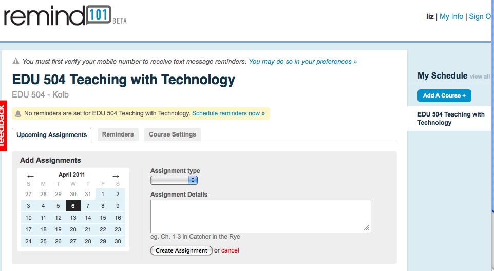 From Toy to Tool: Cell Phones in Learning: Create Text Reminders for ...