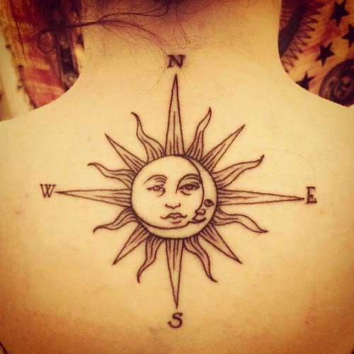 day night compass tattoo day night compass tattoo