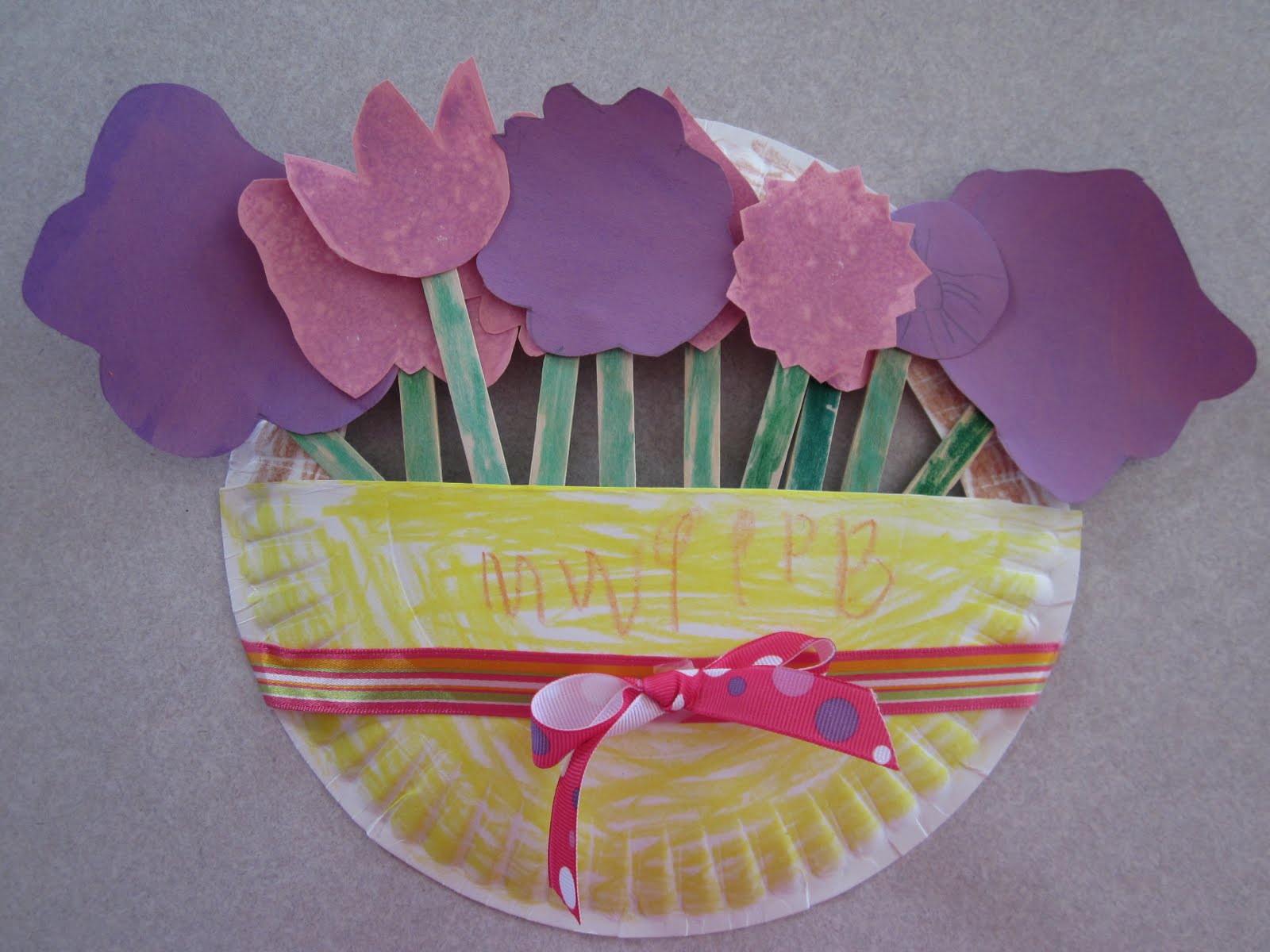 Because I Said So (and Other Mommyisms) Paper Plate Basket of Flowers