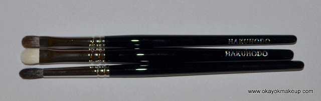 Hakuhodo J246, J242G, and G5529BkSL hakuhodo eye brushes