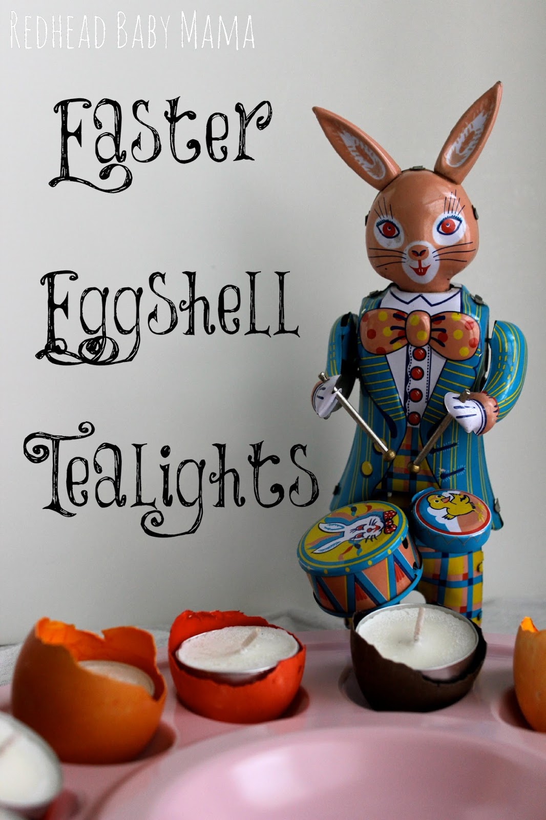 Easter Eggshell Tealights  by Redhead Baby Mama