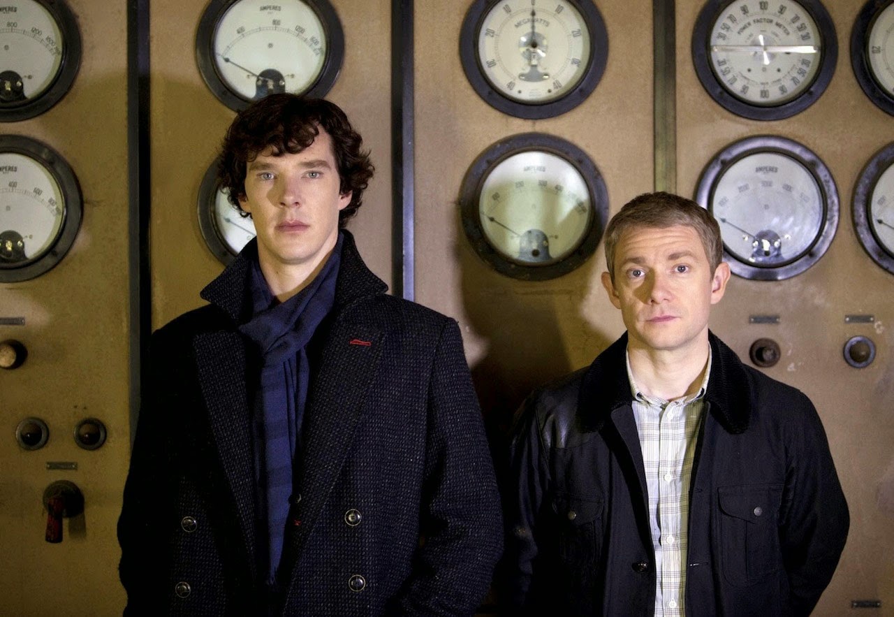 Benedict Cumberbatch and Martin Freeman as Sherlock Holmes and John Watson in BBC Sherlock Season 2 A Scandal in Belgravia