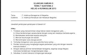 Ilmu Pengetahuan 8 Soal Ulangan Harian K13 Kelas 4 Tema 7 Subtema 3