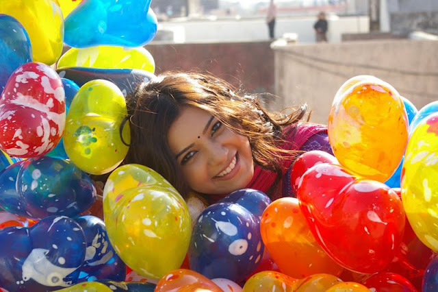samantha with colorful balloons unseen pics