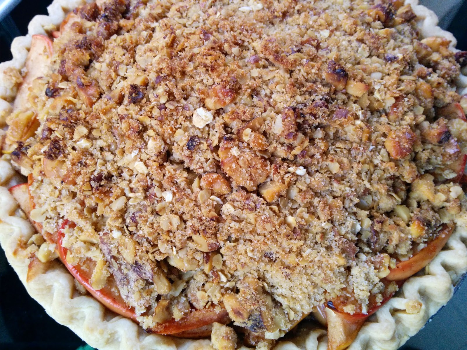 WholeFoodVegan Fuji Apple Pie with Walnut Crumble top