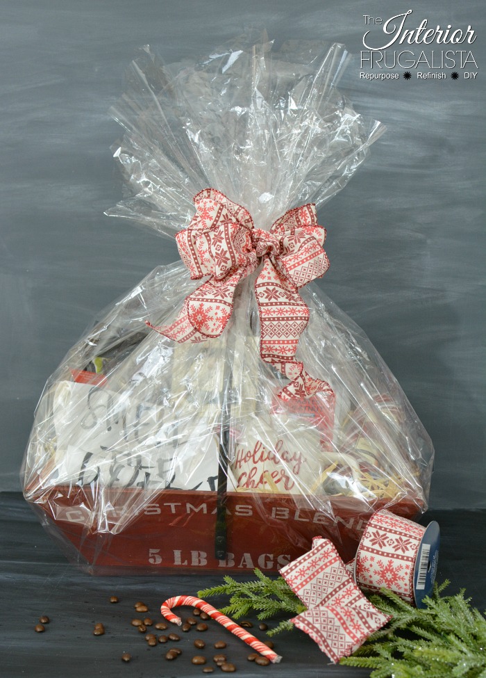 DIY Holiday Hostess Gift Basket Wrapped For Giving