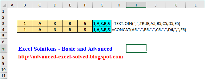 TEXTJOIN Function | Excel Solutions - Basic and Advanced