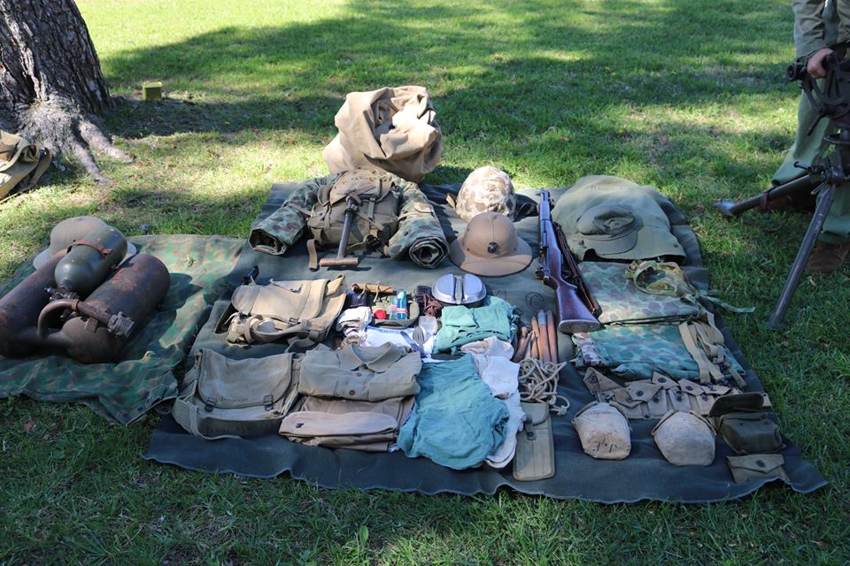 Marines In Forest Green WWII USMC Pack Layouts
