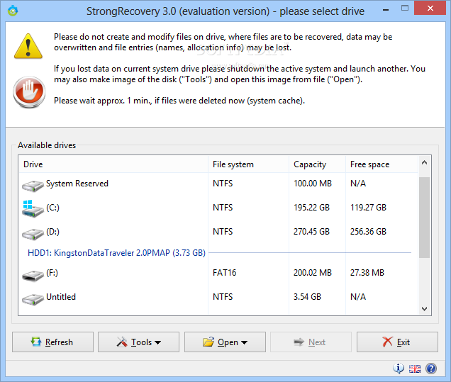 تحميل برنامج استعادة الملفات المحذوفة من الكمبيوتر والفلاش StrongRecovery 3.7.9.4