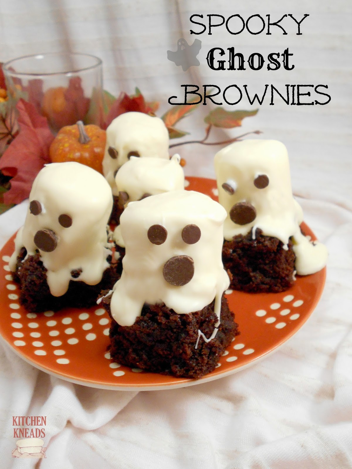 Spooky Ghost Brownies (made with barley flour) Kitchen Kneads