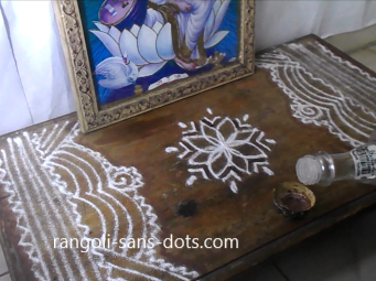 Saraswati Puja At Home Pooja Decoration Kolam By Sudha Balaji