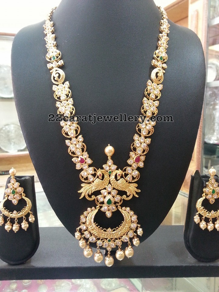 CZ Long Chain with Chandbalis - Jewellery Designs